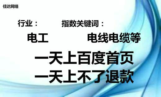 電工行業(yè)指數(shù)詞電線電纜等網(wǎng)絡(luò)推廣百度首頁(yè)